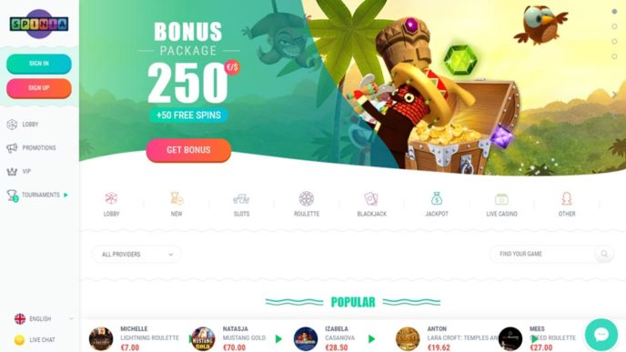 Spinia Casino Review