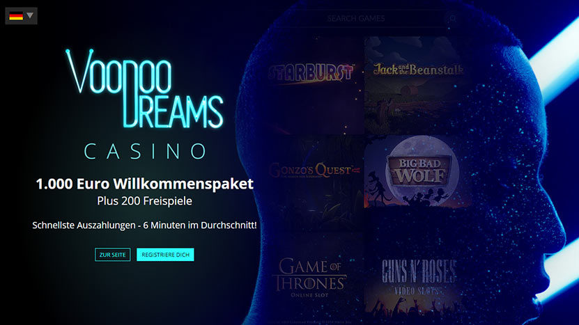 VoodooDreams > 1.000€ Bonus + 200 Starburst Freispiele