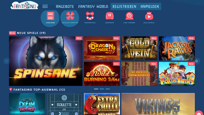 fantasino-online-spiele