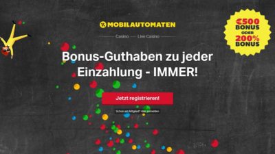 mobilautomaten 200% oder 500 € Bonus